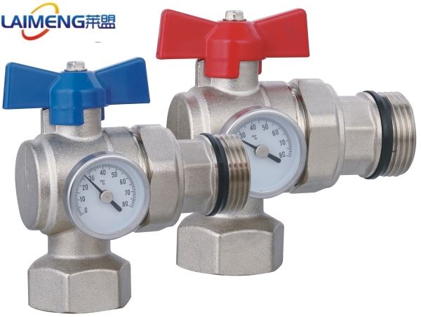 Angle Type Brass Ball Valve with Thermometer Angle Type Brass Ball Valve with Thermometer